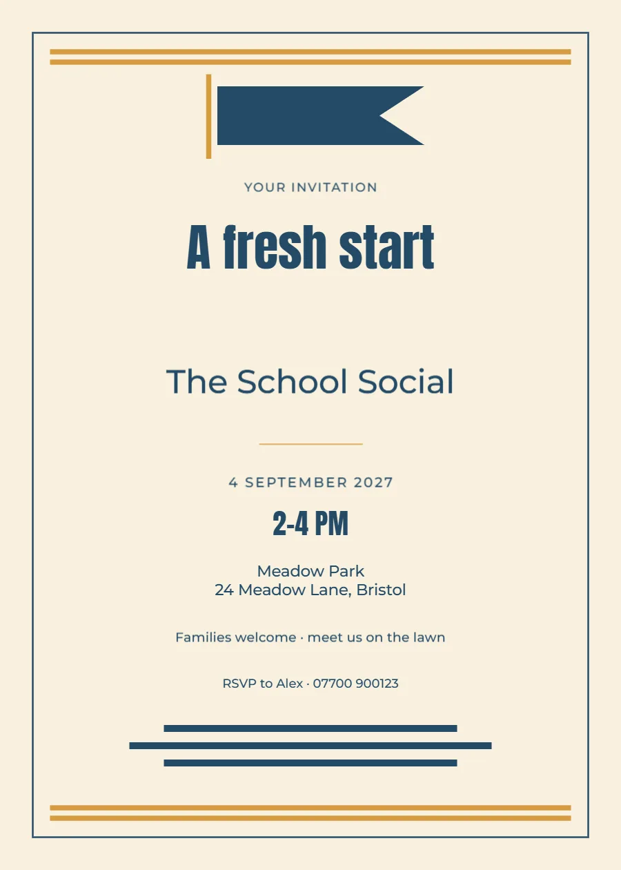Varsity pennant – back to school: printable design preview