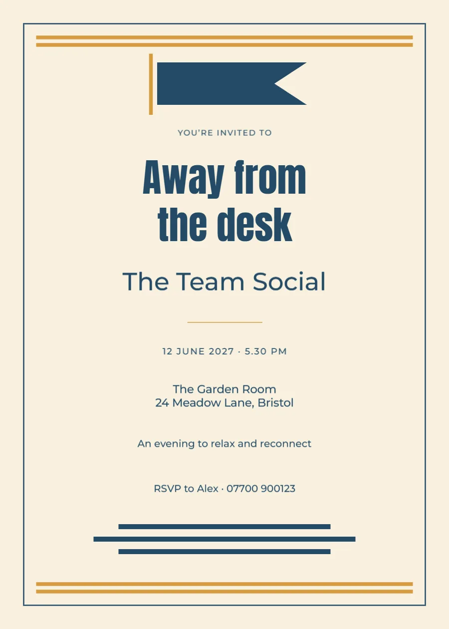 Varsity pennant – team social: printable design preview