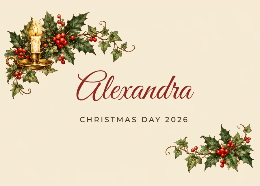 Victorian carol – Christmas place card: printable design preview