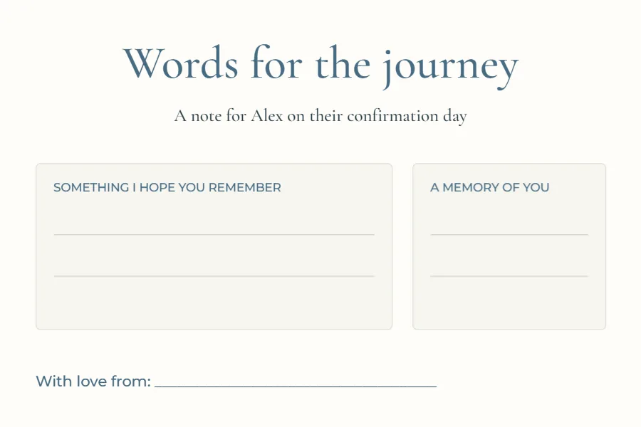 A little encouragement – confirmation wishes: printable design preview