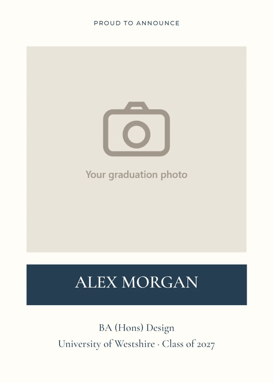 Made it – graduation announcement: printable design preview