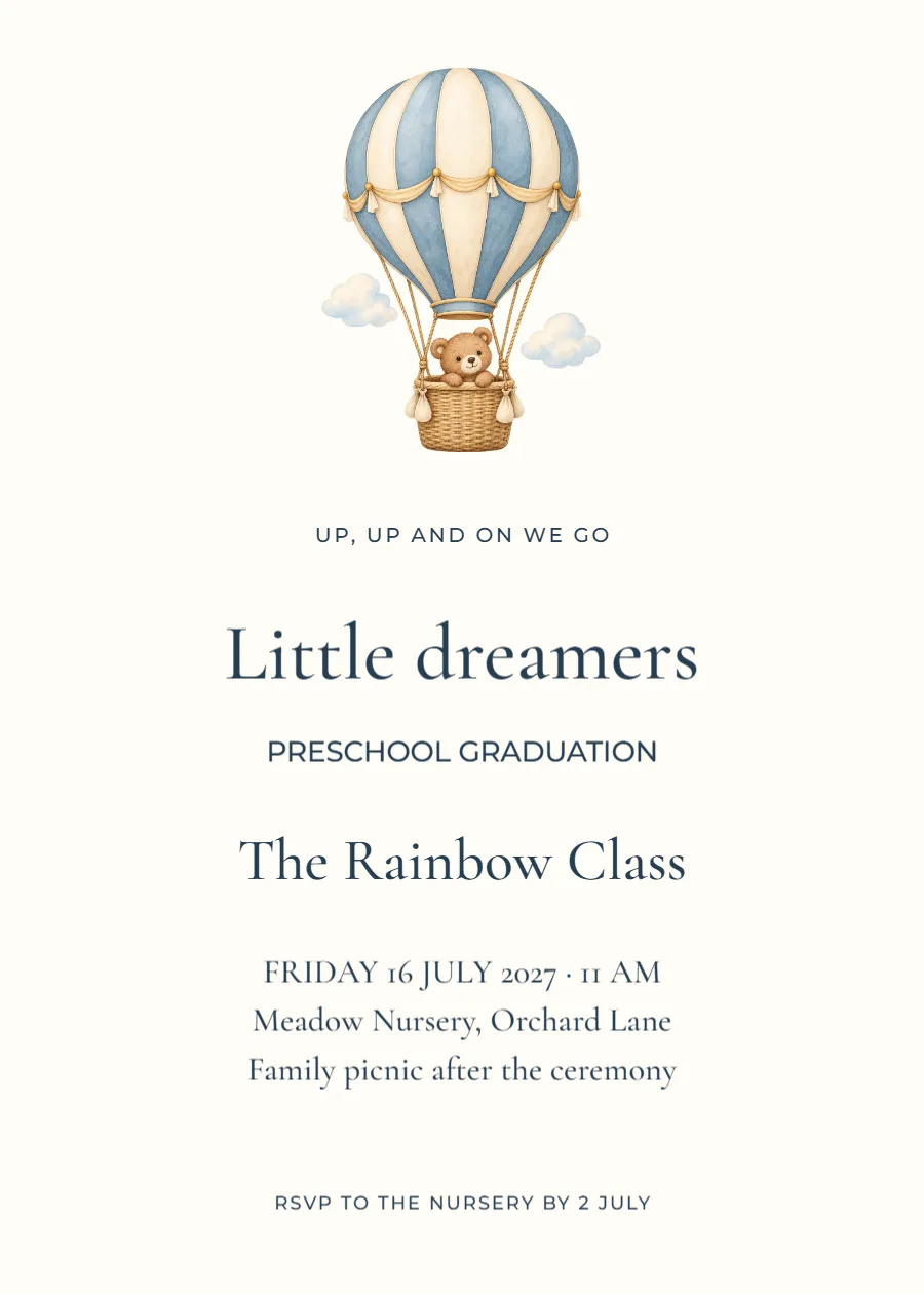 Little dreamers – preschool graduation: printable design preview
