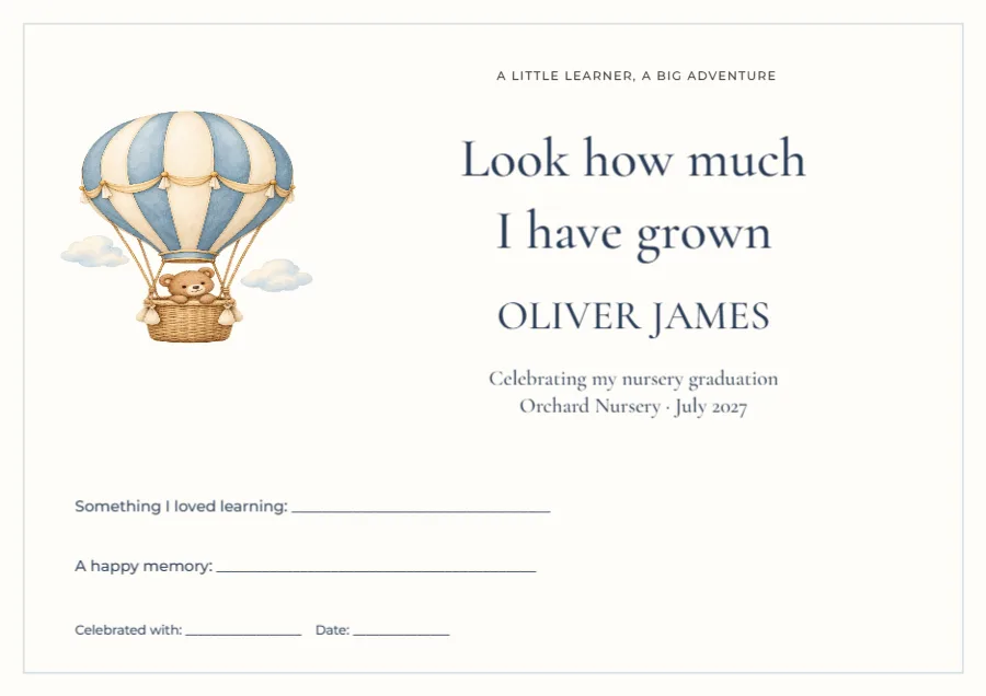Look how much I’ve grown – nursery keepsake: printable design preview