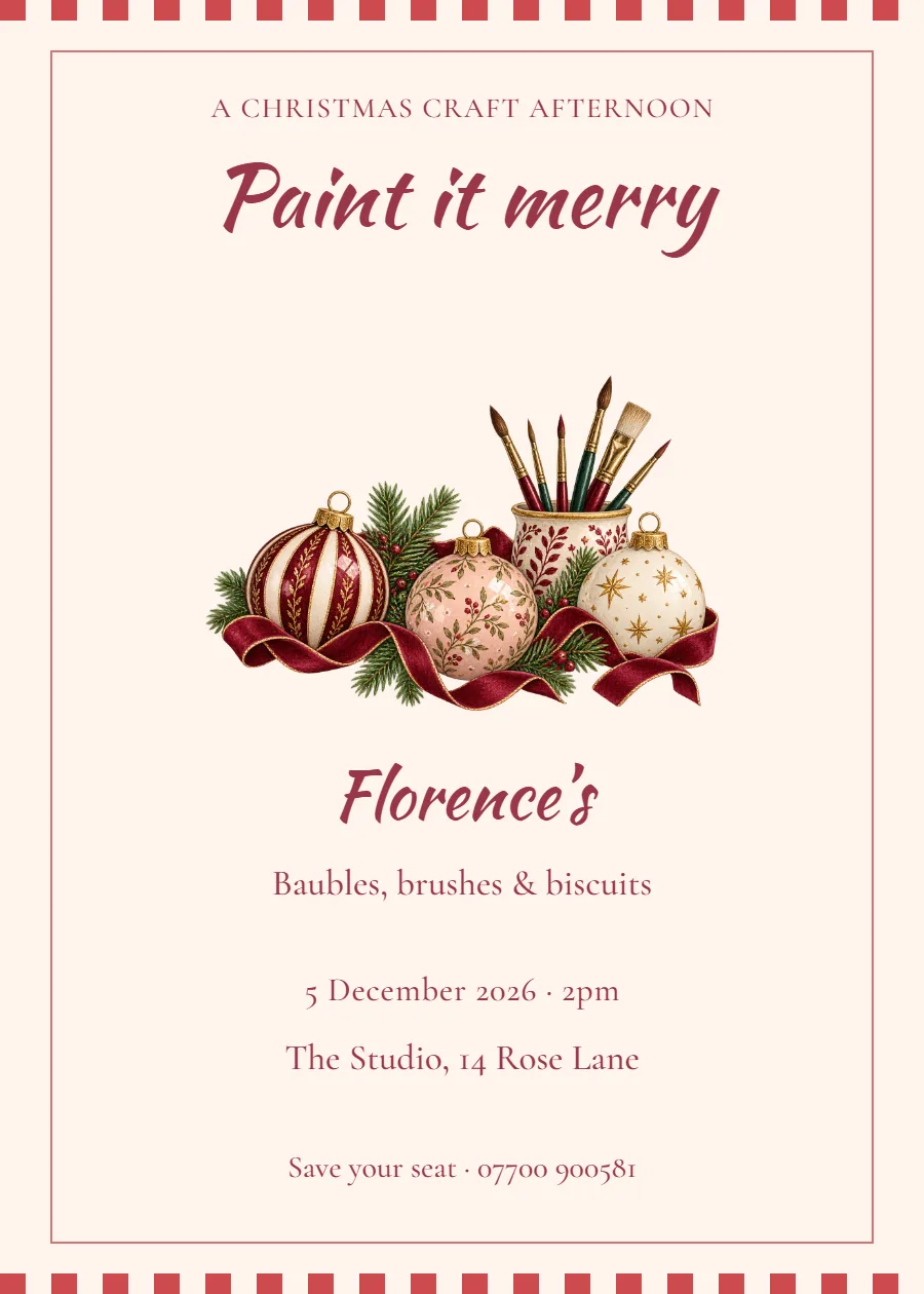 Made Merry – ornament painting party: printable design preview