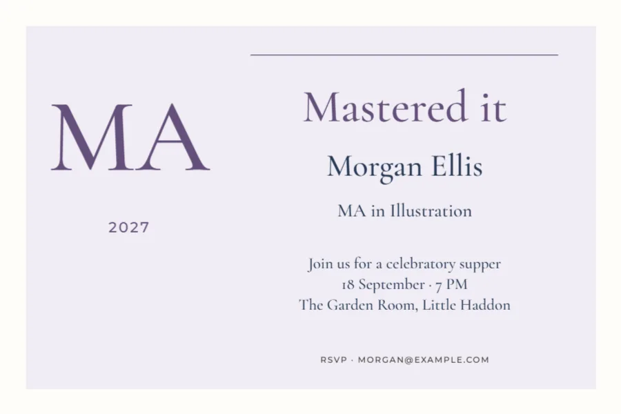 Mastered it – degree supper: printable design preview