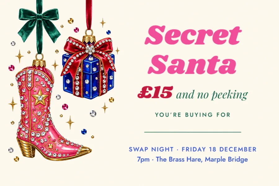 Merry & bejewelled – Secret Santa card: printable design preview