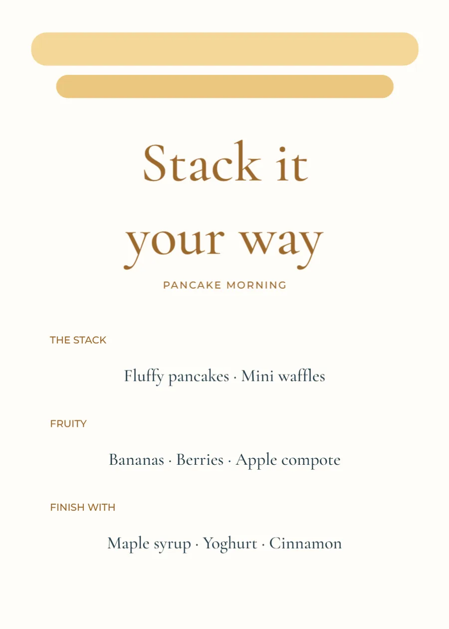 Stack it your way – pancake brunch: printable design preview