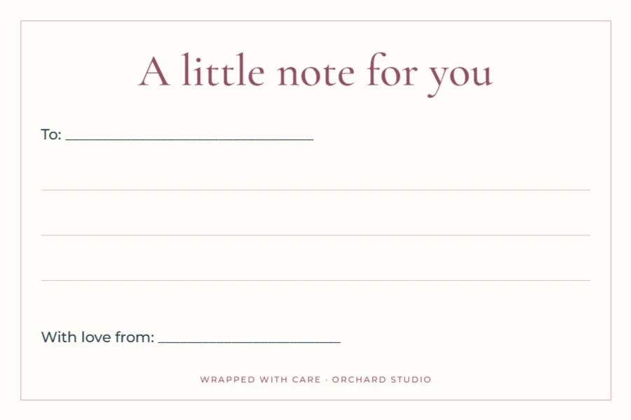 A little note, a lovely parcel – gift message: printable design preview