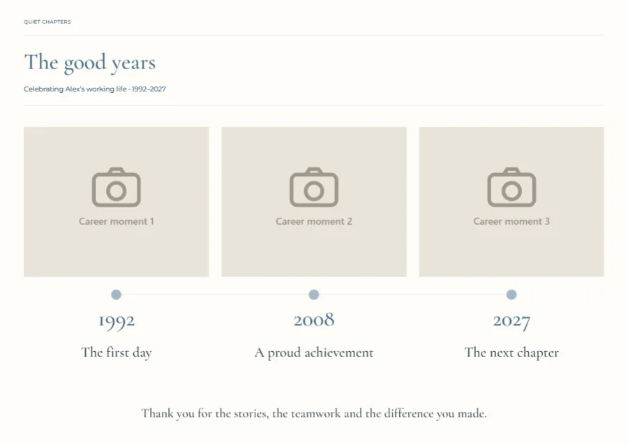 The good years – career memory timeline: printable design preview