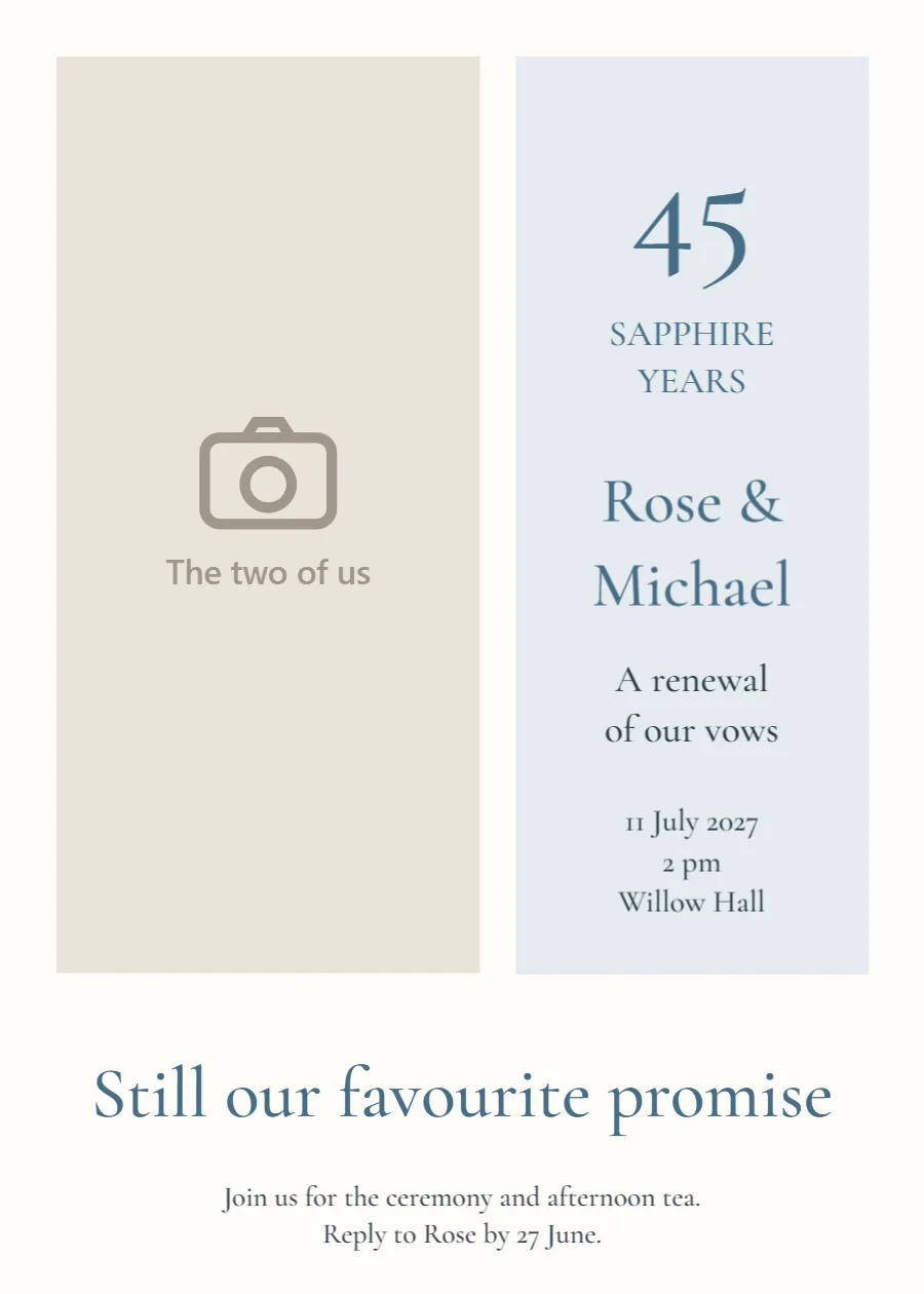 Still our favourite promise – sapphire renewal: printable design preview