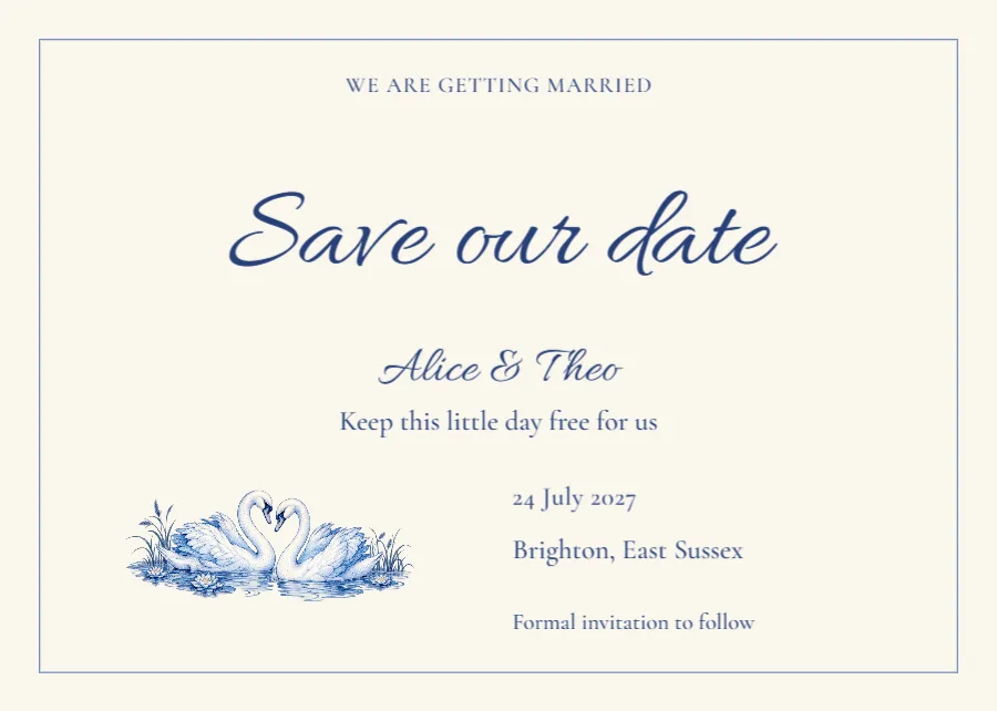 Scribbled Date – save the date postcard: printable design preview