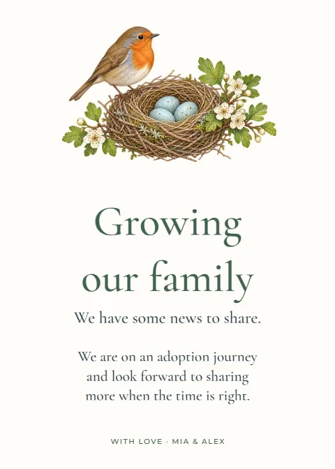 Growing our family – adoption journey news: printable design preview