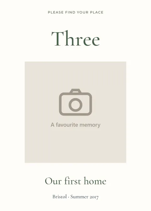 A table, a memory – anniversary table number: printable design preview