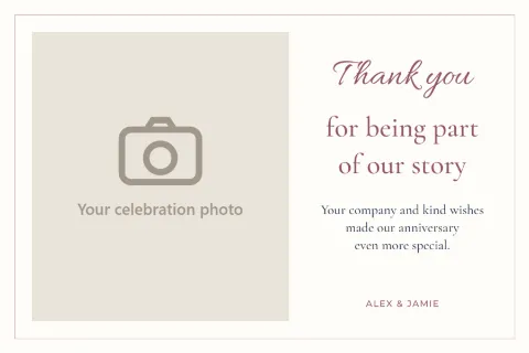 Thank you for being part of our story: printable design preview