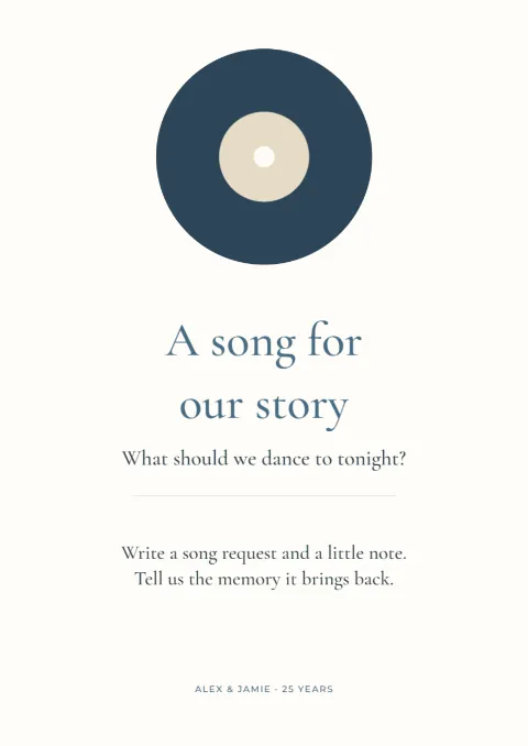 A song for our story – anniversary music sign: printable design preview