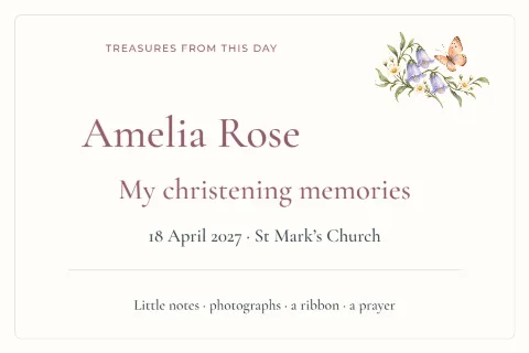 Treasures from this day – keepsake box label: printable design preview