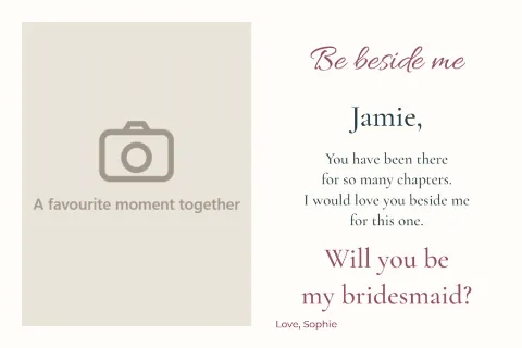 Be beside me – bridesmaid proposal: printable design preview