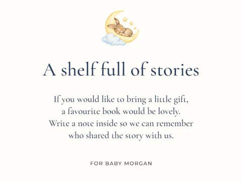 A shelf full of stories – books for baby: printable design preview