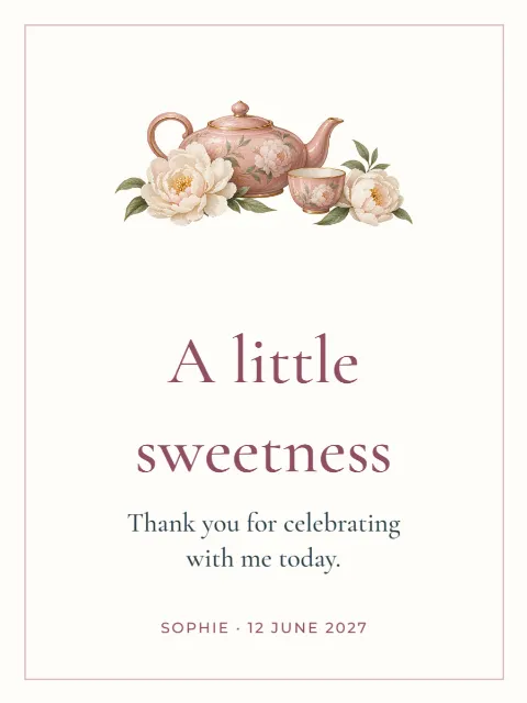 A little sweetness – shower favour card: printable design preview