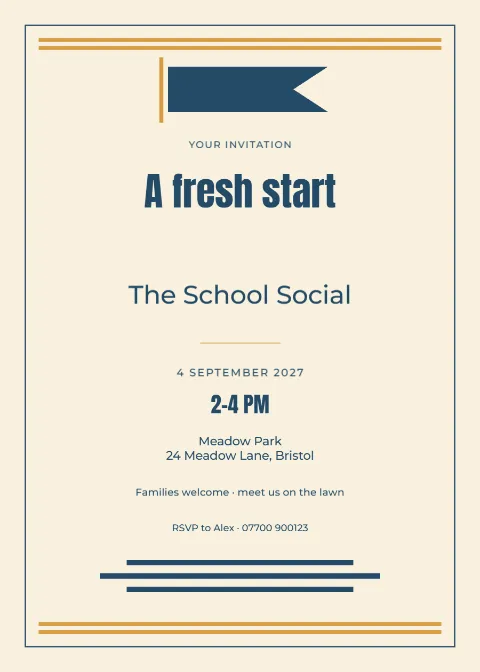 Varsity pennant – back to school: printable design preview