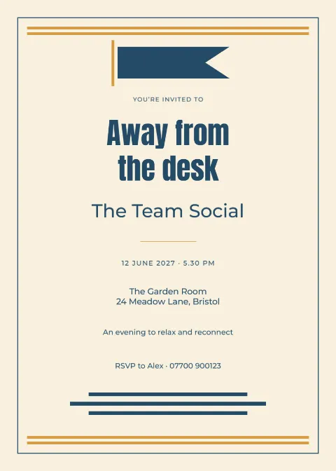 Varsity pennant – team social: printable design preview