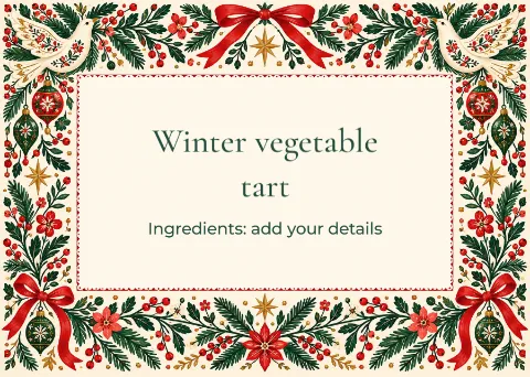 Doves of December – Christmas buffet label: printable design preview