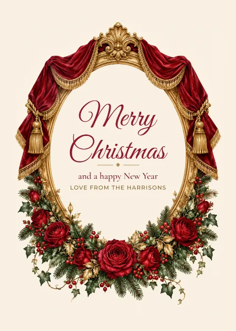 Opera velvet – Christmas card: printable design preview