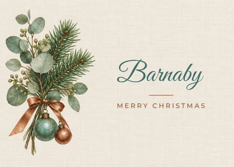Patina & copper – Christmas place card: printable design preview