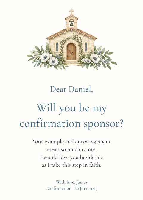 Beside me in faith – sponsor proposal: printable design preview