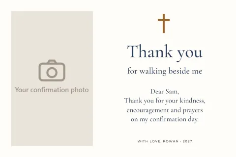 Thank you for walking beside me – sponsor card: printable design preview