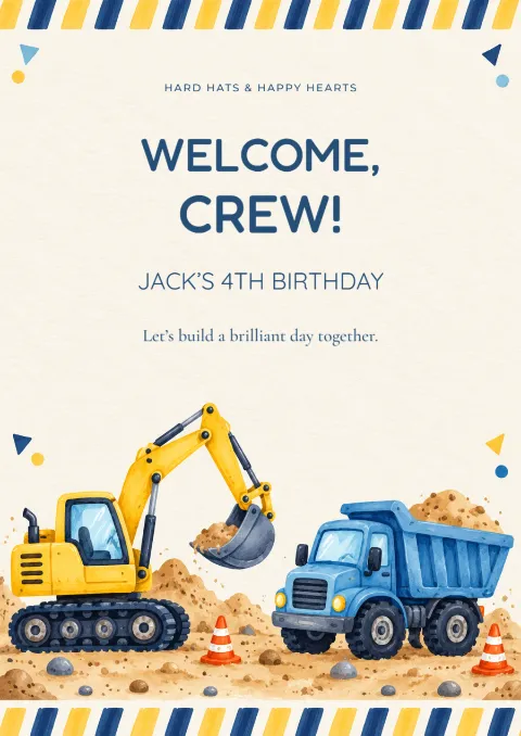 Welcome, crew! – fourth birthday sign: printable design preview