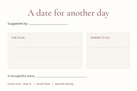 A date for another day – idea card: printable design preview