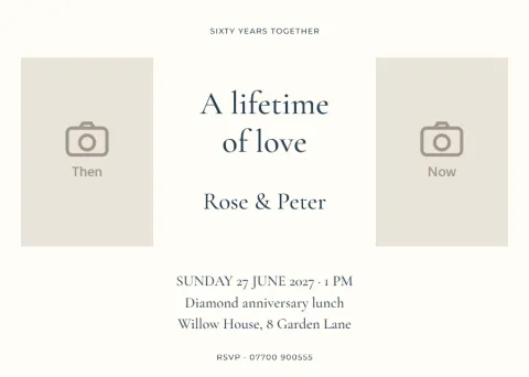 A lifetime of love – diamond anniversary: printable design preview