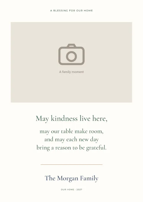 A blessing for our home – photo keepsake: printable design preview