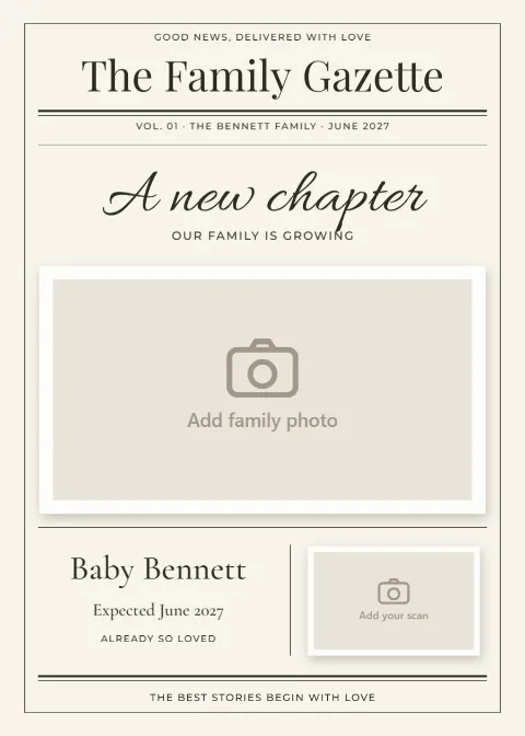 The Family Gazette – new chapter: printable design preview