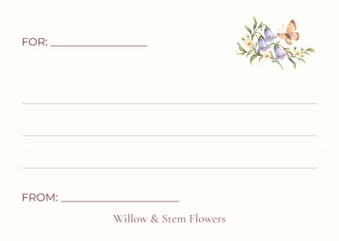 A few words with your flowers – enclosure card: printable design preview
