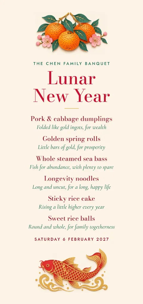 Year of the Goat – Lunar New Year banquet menu: printable design preview