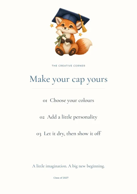 Make your cap yours – craft station sign: printable design preview