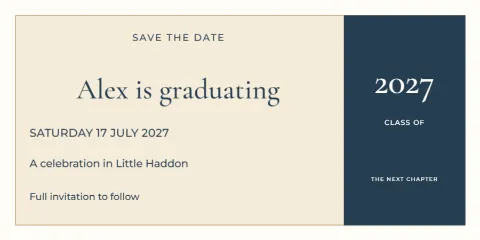 Keep the date – graduation ticket: printable design preview