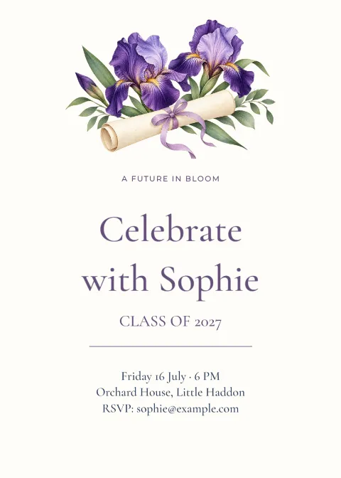 A future in bloom – sixth-form celebration: printable design preview