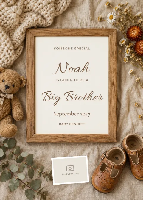 Little leather shoes – big brother: printable design preview