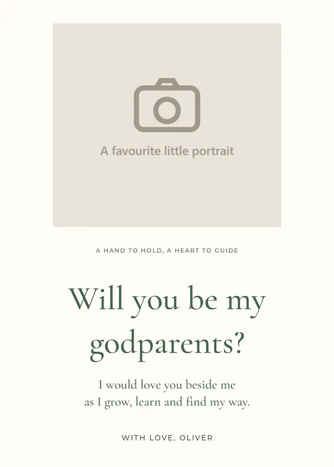 A hand to hold – godparent proposal: printable design preview