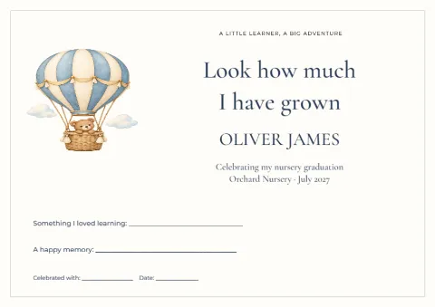 Look how much I’ve grown – nursery keepsake: printable design preview