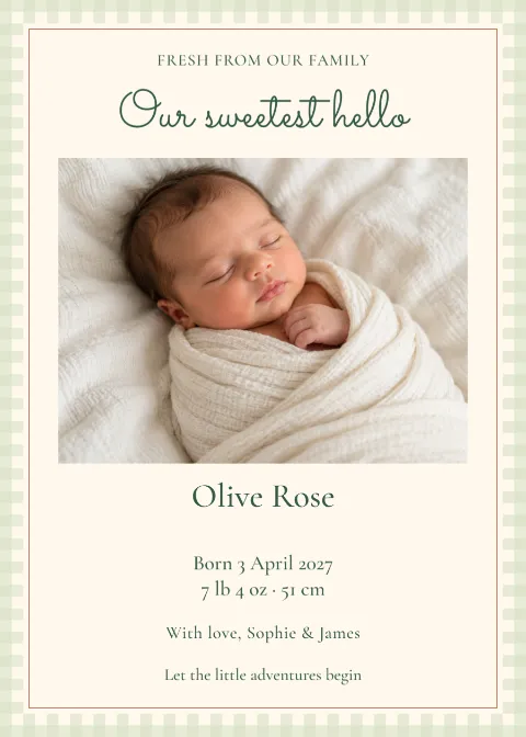 Market Morning – new arrival photo announcement: printable design preview