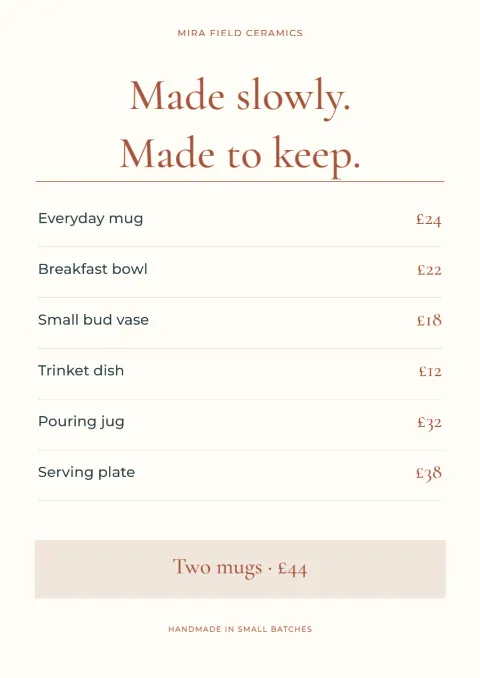 On the maker’s table – market price board: printable design preview