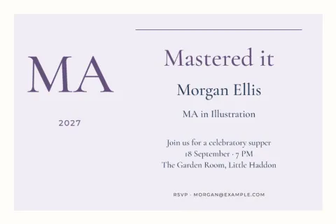 Mastered it – degree supper: printable design preview