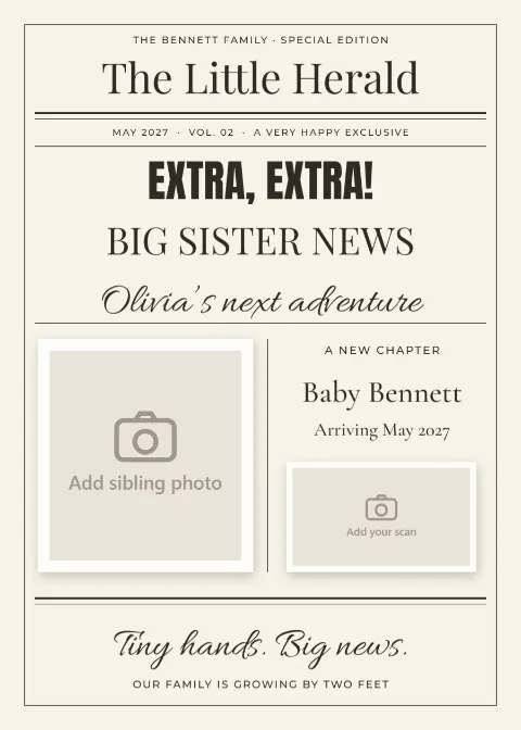 The Little Herald – sibling news: printable design preview