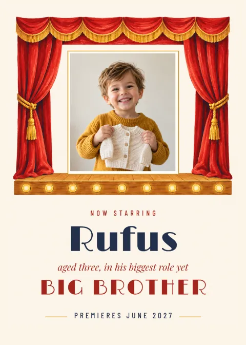 Now starring – big brother pregnancy announcement: printable design preview