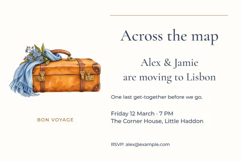 Across the map – moving-away drinks: printable design preview