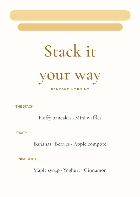 Stack it your way – pancake brunch: printable design preview